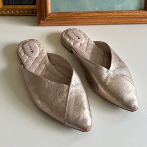 Birdies the Swan Metallic Mules Slip On Sleek Minimalist Design